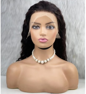 Gerçek Front Lace Tül Peruk - Derin Dalgalı - Doğal 50-55cm