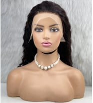 Gerçek Front Lace Tül Peruk - Derin Dalgalı - Doğal 50-55cm