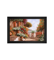 Manzara Temalı Kanvas Tablo 80 x 110 cm Siyah Çerçeve