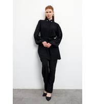 Leora Tunik Pantolon Takım - Siyah