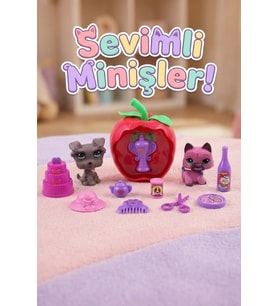 Sevimli Miniş Köpekler ve Parti Aksesuar Oyun Seti (2 Figürlü)