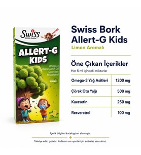 Swiss Bork Allert-G Kids Limon Aromalı Sıvı Takviye