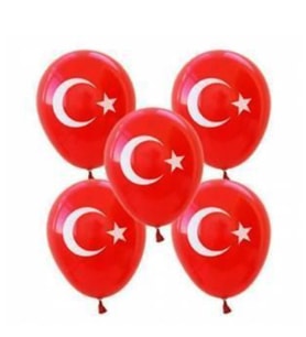 Kikajoy Ay Yıldızlı Bayraklı Balon 100Lü