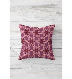Çiçek Desenli Modern Çift Tarafı Baskılı Gizli Fermuarlı Yastık Kılıfı Kırlent Koltuk Yastık Kılıfı (Mor-Pembe)