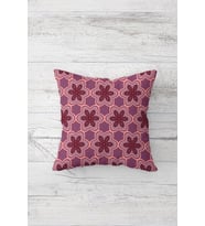 Çiçek Desenli Modern Çift Tarafı Baskılı Gizli Fermuarlı Yastık Kılıfı Kırlent Koltuk Yastık Kılıfı (Mor-Pembe)