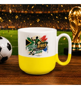 BK Gift Güney Afrika Taraftar Temalı 2026 Dünya Kupası Tasarımlı Sarı Joyful Kupa Bardak