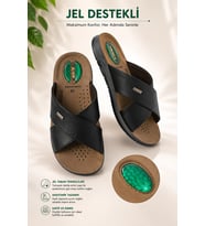 DAYE 45008 Hafif Yumuşak Tabanlı Comfort Jelli Çapraz Bant Erkek Terlik