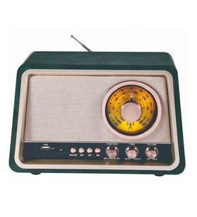 Nostaljik Tasarımlı Kablosuz Radyo – FM/AM/SW Destekli, USB & TF Kartlı Müzik Çalar, Retro Bluetooth Radyo FM AM SW 3 Bant – USB TF Kart Girişli Şarjlı Masaüstü Hoparlör (Yeşil)