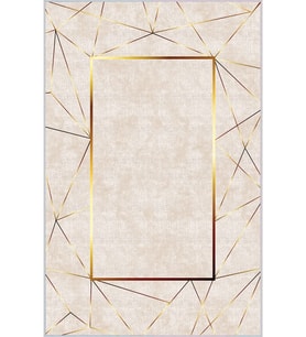 Eliana Home Baskılı, Yıkanabilir Kaymaz Taban Salon Halısı LNA1294 100x150 cm (Bej)