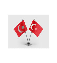 Osmanlı Devleti Bayrağı Türk Bayrağı İkili Saten Masa Bayrağı Takımı