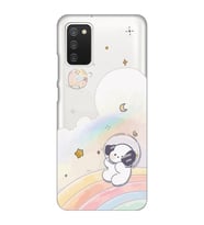 Samsung Galaxy A02S Uyumlu Sevimli Köpek Desenli Şeffaf Telefon Kılıfı
