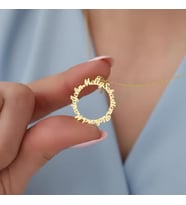 Kişiye Özel Halka Tasarımlı Çoklu İsim Kolye 925K Gümüş (Gold)