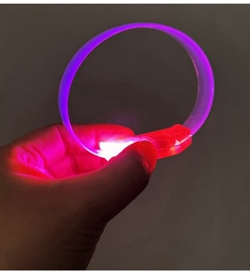 3 Modlu Pilli LED Işıklı Esnek Parti Bilekliği Pembe