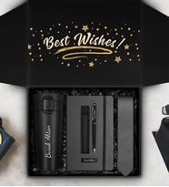 Sevdiklerinize Özel 400 ML Çelik Termos & Kişiye Özel Defter & Deri Kılıflı Touch Pen Kalem & Kravat Hediye Seti
