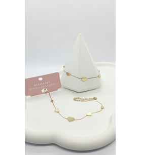 Gold Renk Mini Kalpli Bileklik