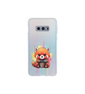 Samsung Galaxy S10e ile Uyumlu Splash Tilki Tasarımlı Şeffaf Silikon Kılıf