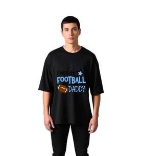 Erkek Oversize Futbol Baskılı Tişört Babamla İzlerim Yazısı Yıldız Topu Grafik Günlük Rahat Modern