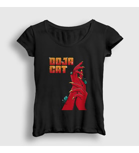 Presmono Kadın Siyah Scarlet Müzik Doja Cat T-Shirt 493178tt