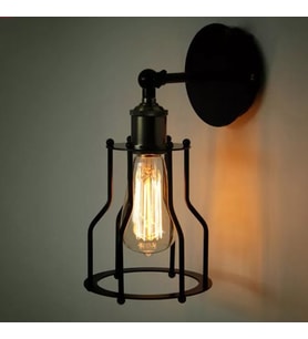 RİOLİGHT VİNTAGE,RUSTKİK,RETRO MAFSALLI SİYAH 1XE27 HAREKETLİ KAFES APLİK NOT:1ADET FİYATIDIR.