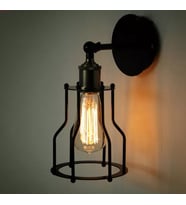 RİOLİGHT VİNTAGE,RUSTKİK,RETRO MAFSALLI SİYAH 1XE27 HAREKETLİ KAFES APLİK NOT:1ADET FİYATIDIR.