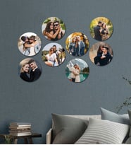 Kişiye Özel 8 Fotoğraflı Yuvarlak Mdf Tablo