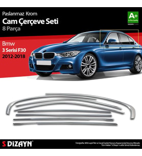 Bmw 3 Uyumlu Serisi F30 Krom Cam Çerçeve Seti 8 Parça 2012 Üzeri