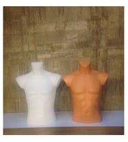 Vitrin Mankeni Erkek Plastik Yarım Üst Manken Tors (Vitrin RAF) (Beyaz)