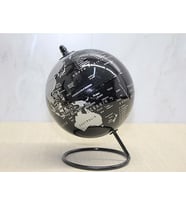 Yaratıcı Metal Dönen Küre Sanat Eseri Oturma Odası Ofis Masaüstü Dekorasyonu (Siyah)