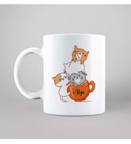 Kedi Tasarımlı Kupa Kişiye Özel