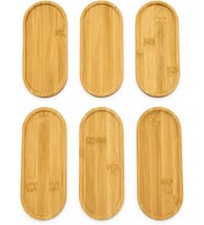 Oval Bambu Sunumluk Set 17x8 cm, 6 Adet Çok Amaçlı Servis Tepsisi