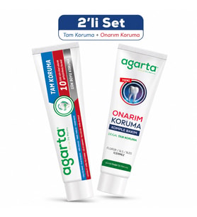 Agarta Doğal Tam koruma Diş Macunu 75 ML Gün Boyu Koruma & Onarım - Koruma 90 ML (Karma 2 Li Set)