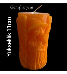 dekoratif cadı fügürlü mum (Turuncu)