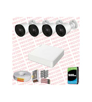 Provzen RV Hikvision 4 Kameralı Full HD 20mt Gece Görüşlü Güvenlik Kamerası Olay Anında bildirim