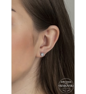Union Swarovski Zirconia Kadın 1.68 Karat Tektaş Gümüş Küpe