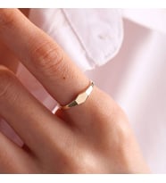 14K Altın Şövalye Yüzük (Kişiselleştir) Beşgen 0,4 cm (Çok Renkli)