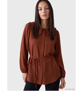 LCW EVERYDAY Bordo Bebe Yaka Bağlamalı Kadın Gömlek Tunik