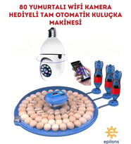 MZ-80/240 Çift Viyollü Tam Otomatik Kuluçka Makinesi WiFi Ampul Kamera Hediyeli Çiftlik Tipi