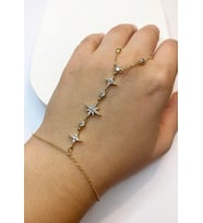 Kadın Kuzey Yıldızı Model Taşlı Çelik Şahmeran (Gold)