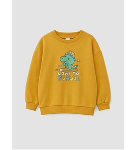 LCW Kids Sarı Baskılı Erkek Çocuk Sweatshirt