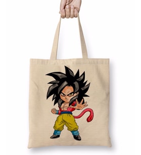 MiniGoku Super Sayajin Bez Çanta Uzun Saplı