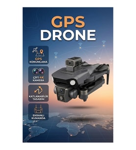 GPS Destekli Katlanabilir Drone – Çift Kamera ve Ekranlı Kumanda