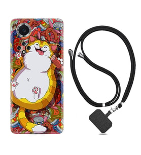 Huawei Nova Y70 Y90 Nova 9 SE  Kılıf Boyun Askılı Silikon Tombul Kedi 1739