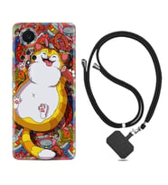 Huawei Nova Y70 Y90 Nova 9 SE  Kılıf Boyun Askılı Silikon Tombul Kedi 1739
