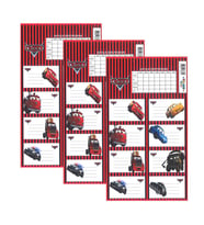 Okul Etiketi Erkek Cars Arabalar 8 li 3 Yaprak Ders Programlı 1 Paket (Çok Renkli)