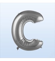 C Harf Gümüş Folyo Balon - 76 cm