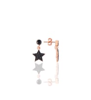 Söğütlü Silver Gümüş siyah taşlı yıldız modeli küpe