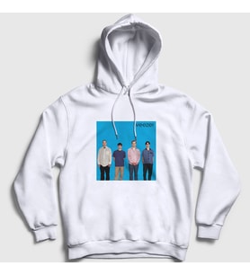 Presmono Unisex Beyaz Band Müzik Weezer Kapüşonlu Sweatshirt 506707tt