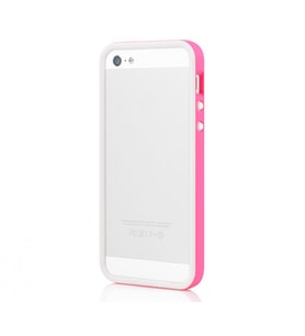 Tavik iPhone SE/5S/5 ile Uyumlu Kılıf Bumper Beyaz Pembe PKG1170