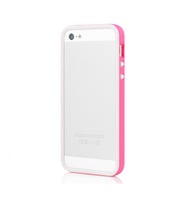 Tavik iPhone SE/5S/5 ile Uyumlu Kılıf Bumper Beyaz Pembe PKG1170