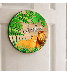 BK Gift Kişiye Özel Çocuk Kapı Süsü ve 30 cm MDF Duvar İsimliği – 3D Kabartmalı Ahşap İsim Tabelası
